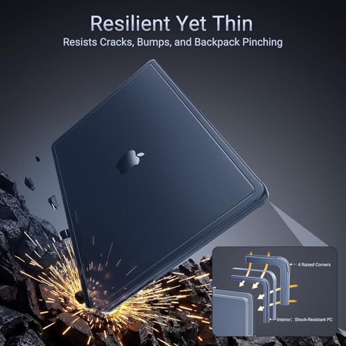 Image of MOSISO Compatible with MacBook Pro 14 inch Case M5 M4 M3 M2 M1 2026-2021 | Enhanced Shock-Absorbing Perimeter Matte Hard Case, A3427 A3426 A3434 A3112 A3185 A3401 A2918 A2992 A2779 A2442, Midnight