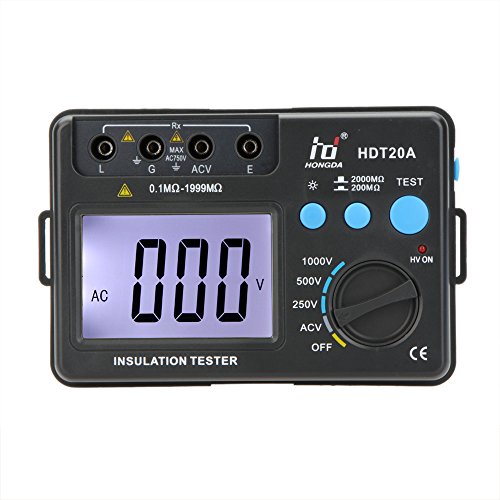デジタルメガオームメーターESRメーターHDT20A絶縁抵抗計テスターメーターメガオームメーター電圧計電子診断ツールESRメーター1000V w/LCDディスプレイ