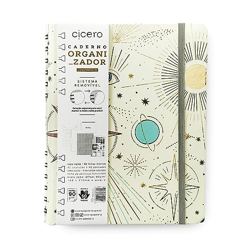 Caderno Organizador Duo Astral Pautado & Pontado A5 Espaço Tempo Branco, Cicero