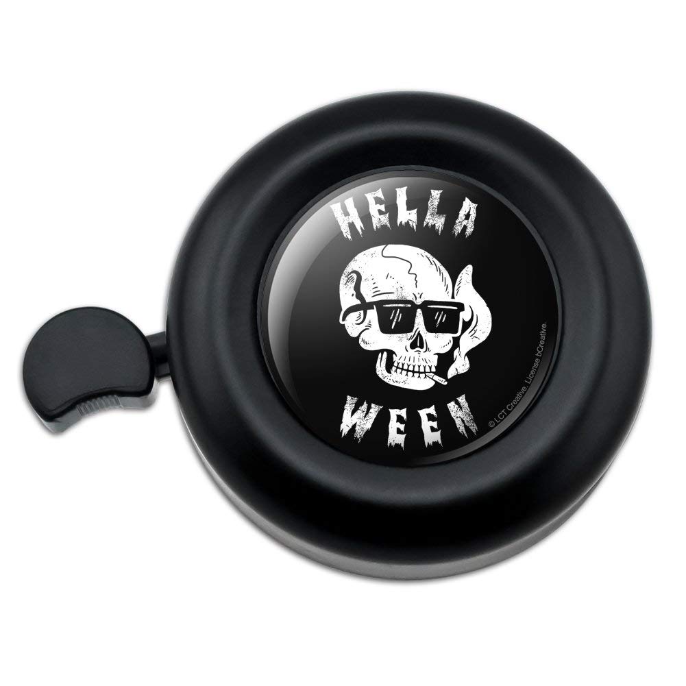 GRAPHICS & MORE Hella Ween Halloween Hell Smoking Skull Funny Humor Bicycle Handlebar Bike Bell