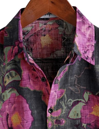 Image of VATPAVE Mens Casual Hawaiian Floral Shirts Short Sleeve Button Down Tropical Shirts Beach Summer Shirts