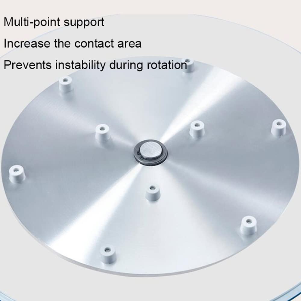 Plateau Tournant Rond en Verre Trempé De 76 Cm, Plateau De Service Épais De 10 Mm, avec Roulements Silencieux Et Rotation Fluide À 360° (70 Cm/27 Po)
