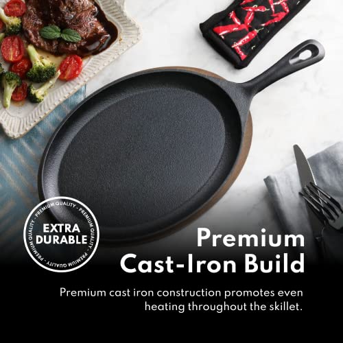 New Star Foodservice 1028614 Commerical Grade Cast Iron Fajita Set, Sizzling Skillet, Japanese Steak Plate thumb #5