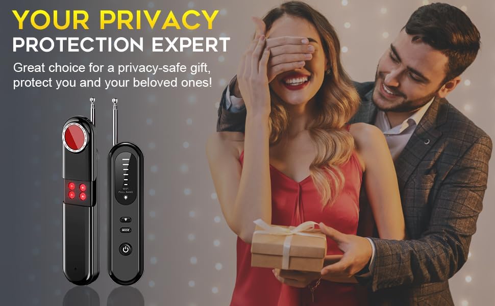 Image of Hidden Camera Detector Device- Pocket Sized Anti Spy Camera Detector, Listening Device GPS Tracker Detector, 5 Levels Sensitivity Adjustable 4 Professional Modes (A-1)