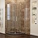 Viertelkreis Duschkabine 90x90 Duschabtrennung mit Rahmen Runddusche Schiebetür Dusche Duschwand, NANO Glas, Höhe 195cm