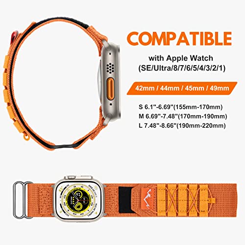 Upeak Compatible with Apple Watch 49mm 45mm 44mm 42mm Nylon Strap - Image 2