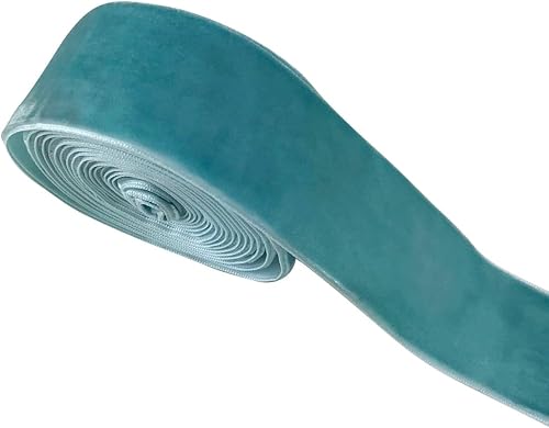 Cinta de terciopelo de una sola cara azul claro de 1.496 in (1.5 pulgadas) utilizada para embalaje de regalos, árbol de Navidad, caja de regalo de