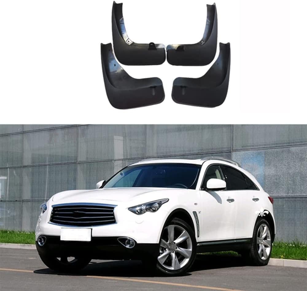 ZHMYDY 4 Pcs Car Mud Flaps for Infiniti Qx70 2009+, Mudflaps Strong Toughness Baffle Protection All Weather Protector Easy Installation Waterproof Easy Install Guard Mudguards Parts