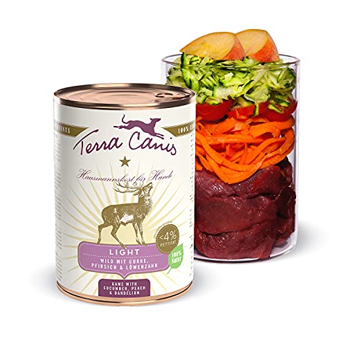 Terra Canis Wild, Gurke & Pfirsich - Nassfutter Light, 400g I Premium Hundefutter mit Inhaltsstoffen in 100% authentischer human-grade Qualität I kalorienarm & glutenfrei