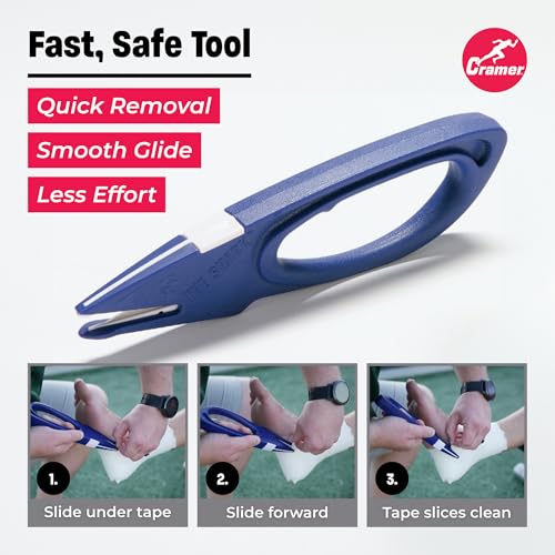Image of Cramer Training Supplies, Shark Tape Cutter & Remover Liquid for Adhesive Removal, Safe Edge Scissors, Bandage Shears & Solution to Safely Remove Tape, Standard Tape Cutter