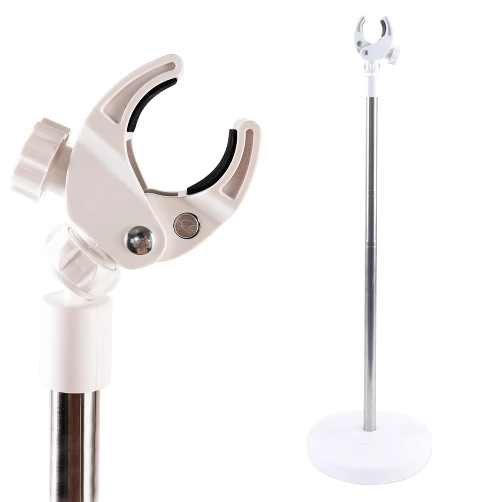 Soporte para secador de Pelo Blanco para Espacios Estrechos, Soporte para secador de Pelo Giratorio de 360 Grados, Manos Libres, Estante para secador de Pelo Perezoso, Manos Libres