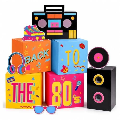 80S Party Decorations Theme Favors - 80'S Birthday Decor Boxes Accessories