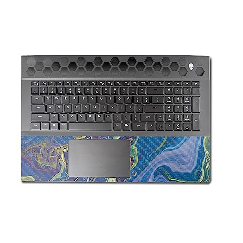 Image of MightySkins Carbon Fiber Skin Compatible with Alienware M18 R1 (2023) Full Wrap Kit - Blue Pour | Protective, Durable Textured Carbon Fiber Finish | Easy to Apply & Change Styles | Made in The USA