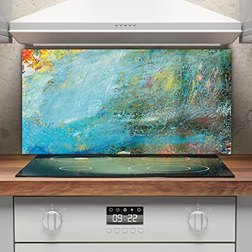 Crédence de cuisine dosseret en verre trempé 100x50cm adhésive pour mur