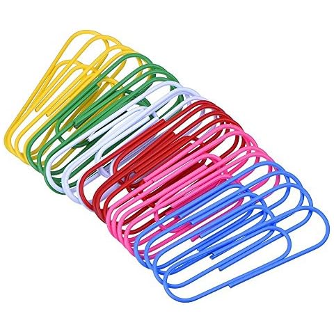 4 Inch Large Paper Clips,25 Pcs Jumbo Paper Clips Vinyl Coated Giant Paperclips for Files, Papers, Bookmark, Office Supply,Multicolor 10CM Cover