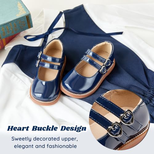 Image of Flaryzone Toddler Little Girl Mary Jane School Uniform Oxfords Flat Dress Shoes