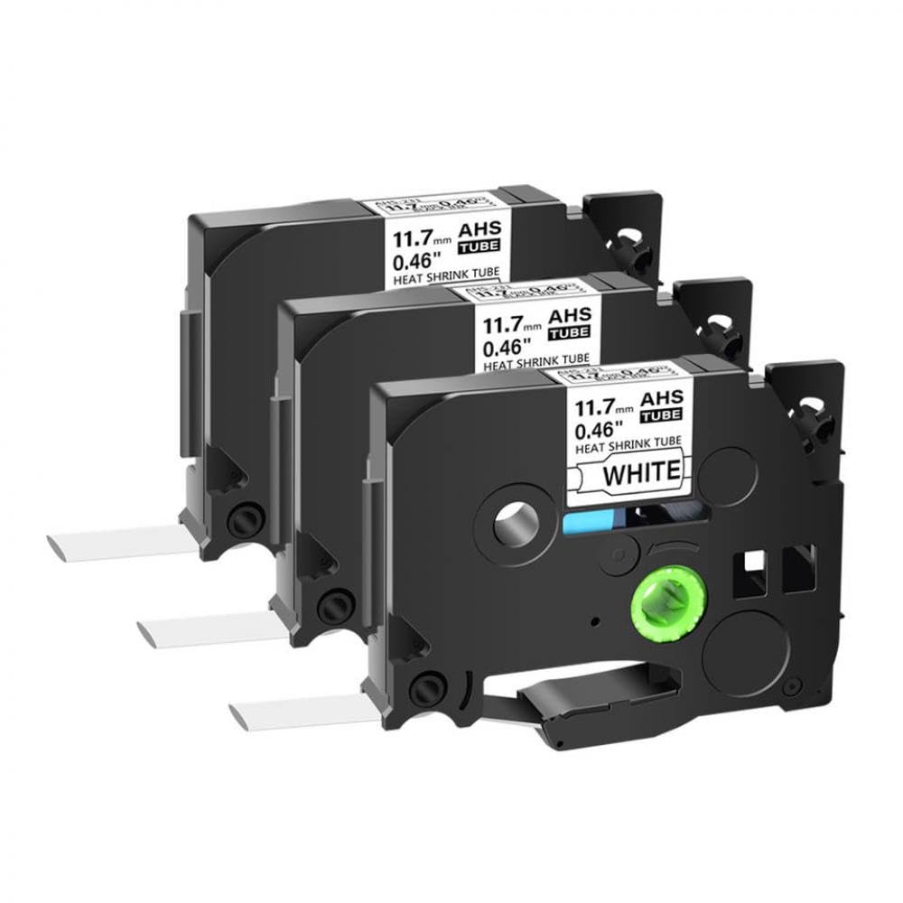 3 Stück Schrumpfschlauch-Etikettenband HSe-231 HSE-231 221 HSE631 651 211, kompatibel mit Etikettendruckern(Black on White)