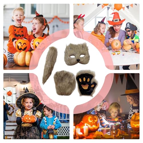 Masque de bal masqué avec queue et gants complet pour costume de fête - 4