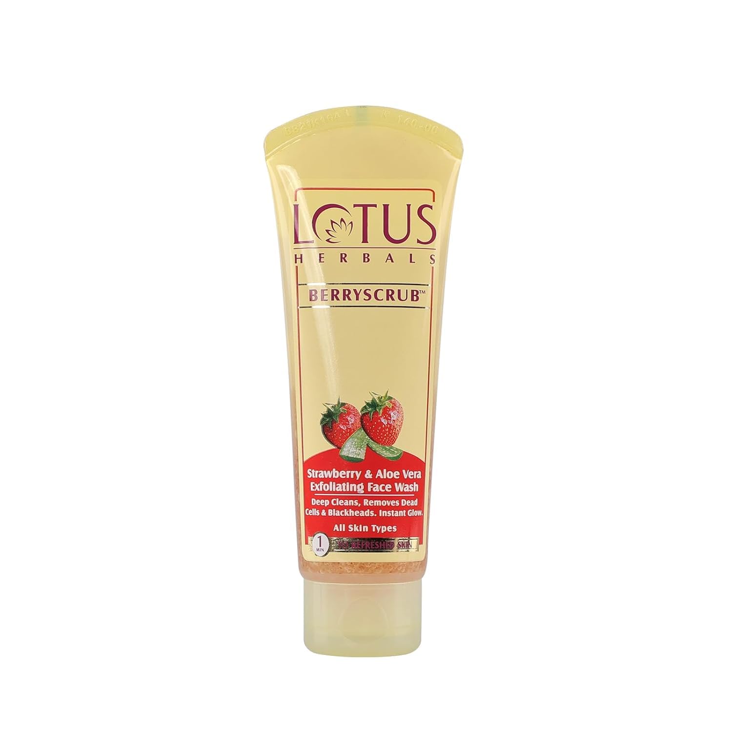 Lotus Herbals Berryscrub Strawberry & Aloe Vera Exfoliating Face Wash | Deep Cleaning | Blackhead Removal | For All Skin Types | 120g - Image 7 thumbnail