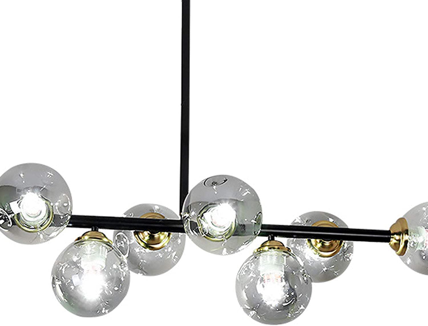 8-punktowy żyrandol Sputnik Mid Century czarny żyrandol nowoczesny vintage Sputnik oświetlenie sufitowe wiszące oświetlenie jadalnia salon kuchnia wyspa szary 96x72cm