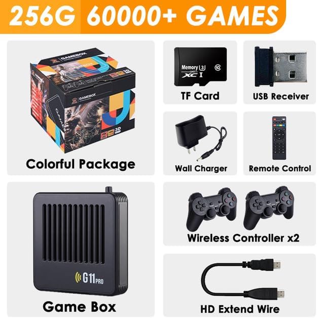 Miniatura 2 de G11pro HD Retro Acrade - Caja de videojuegos, Game Stick Plug and Play, emuladores de consola de videojuegos de TV con controladores duales