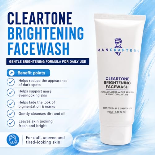 Mancrafters Cleartone Brightening Face Wash for Men | 2% Niacinamide, Alpha Arbutin & Kojic Dipalmitate | For Dark Spots, Pigmentation, Dull & Uneven Skin Tone | Sulphate-Free Face Cleanser | 100 ml - Image 7