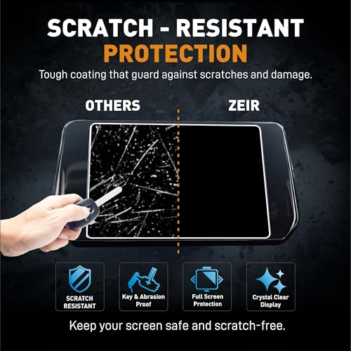 Image of ZEIR Screen Protector For MARUTI SUZUKI BALENO 2022-RUNNING - ALPHA - 9 Inch Infotainment Touchscreen Guard | 9H Hardness, Anti-Scratch & Water Resistant | HD Clarity Dashboard Touchscreen Accessory 2026+ [Not Tempered Glass] (Baleno 9-inch)