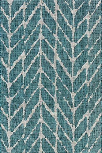 Loloi Isle Collection Indoor/Outdoor Area Rug, 2'-2" X 3'-9", Tealgray #TOP1