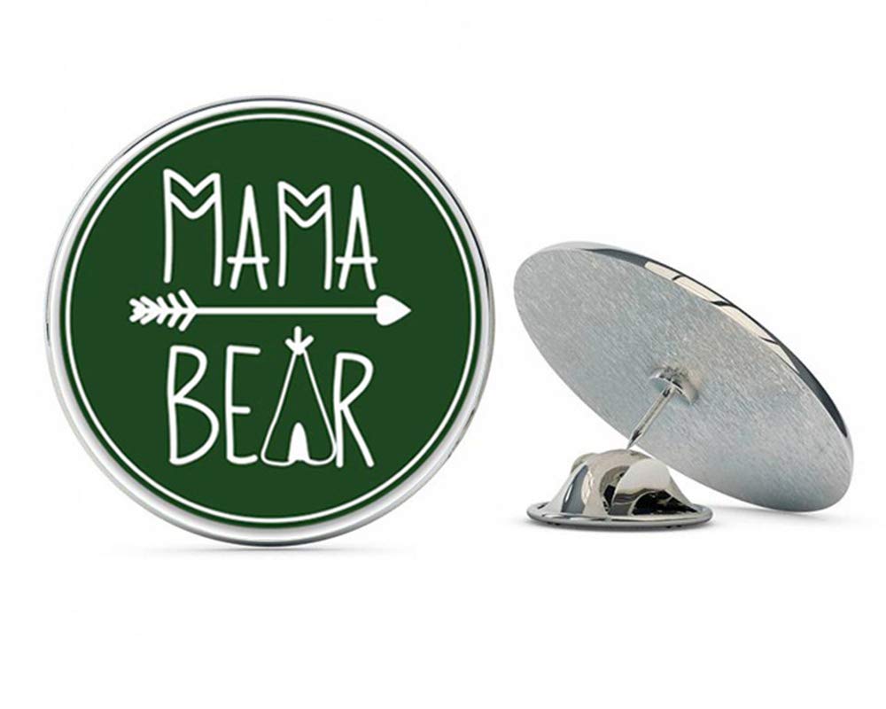 NYC JewelersMama Bear Camping Green Metal 0.75" Lapel Hat Pin Tie Tack Pinback
