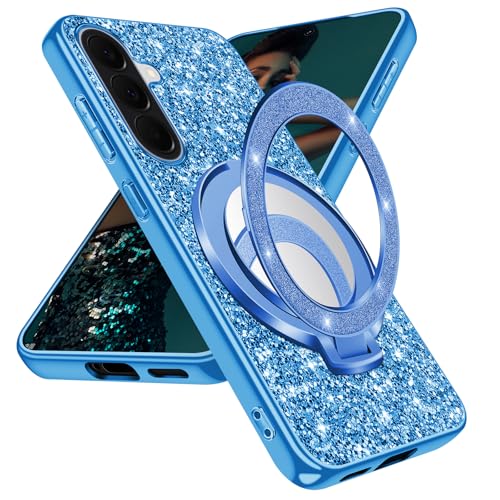 Coque Samsung A57 Antichoc Magnétique Bleue avec Miroir Intégré