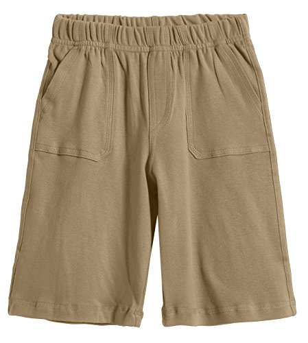 City Threads Baby Boys' 3-Pocket Soft Jersey Shorts Perfect for Sensitive Skin SPD Sensory Friendly Clothing, Dark Khaki 18-24 mon.
