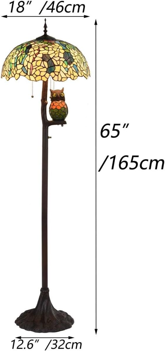 アンティークウッド＆ステンドグラスデザイン フクロウ 幸運