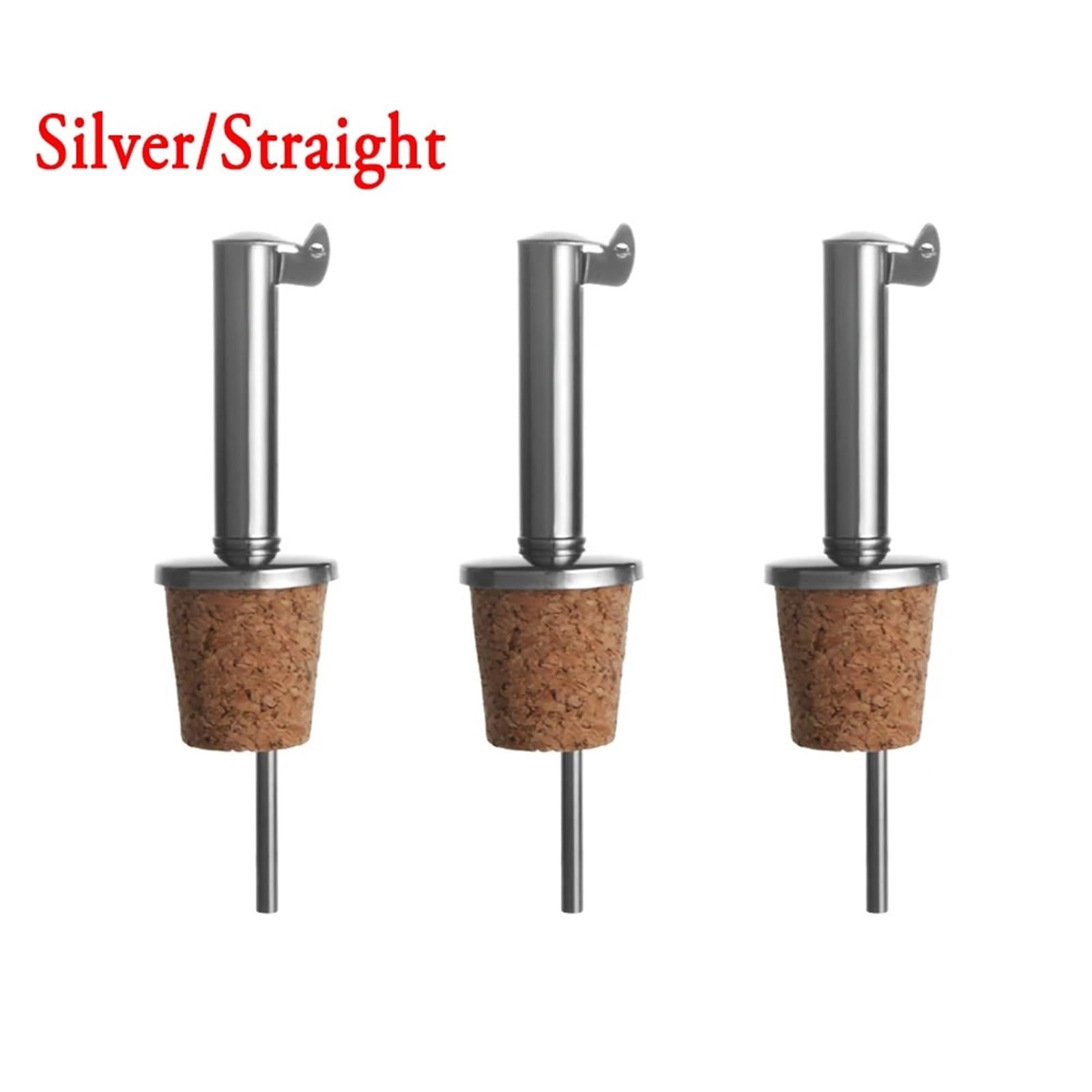 Bouchons à vin 30 pièces bouchon de liège en bois for bouteille bec verseur d'huile d' avec couvercle for accessoires bar for garder le champagne frais(Silver-Straight)