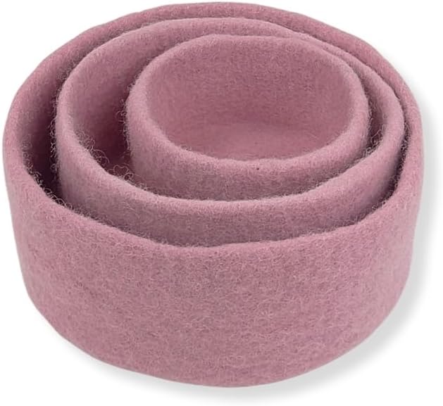Humble Hilo Handmade Felt Bowls 100% Merino Wool Felt Serving Bowls Large, Medium, or Sets (Dusty Pink, Set of 3 Cylinders)