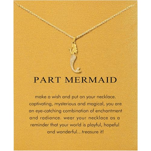 Baydurcan Gold Mermaid Necklace Best Friend Bestie Gifts for Women Mermaid Accessories (Mermaids)