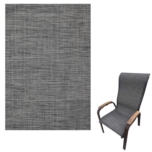 SmoothNovelty Vinyl Woven Mesh Sling Fabric 1.5 M X 2 Yard Outdoor Patio Chair Replacement Fabric Woven Waterproof Sling Material for Patio Furniture Repair DIY Upholstery(Black Gray,1.5 M X 2 Yard)