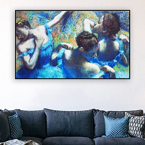 Zzpt Edgar Degas Wall Art Print - The Blue Dancers Poster - Degas Poster - Impressionist Painting Cool Canvas Wall Art For Living Room Bedroom Office Decor Unframed (12X20In/30X50Cm) #TOP3