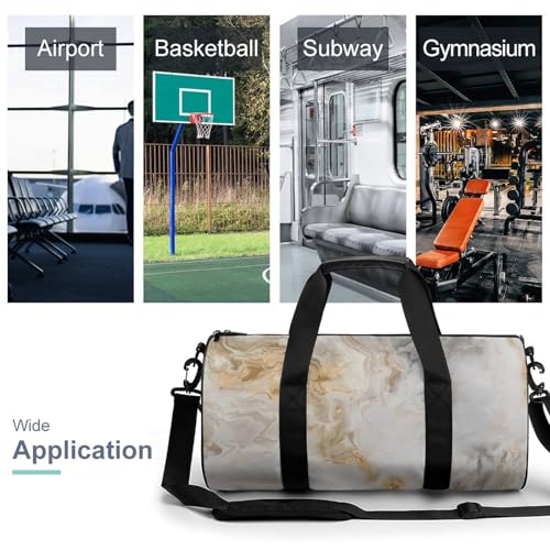 Duffel bag marbre blanc jaune pour simplifier vos voyages de week-end - 3