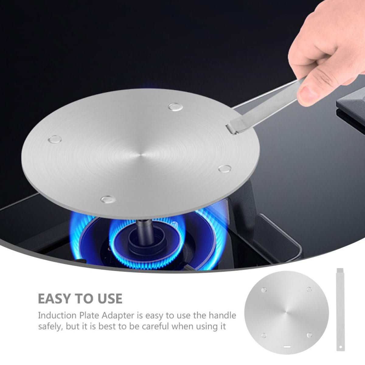 Placa Difusora de Calor para Cocina de Gas y Vitrocerámica Adaptador de Acero Inoxidable 160Mm X 34Mm Protector de Estufa para Ollas No Inducción Accesorio para Utensilios de