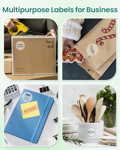 Image of Phomemo Thermal Labels - Clear Circle Labels, M110 /M220 /M221 /M120 /M200, Transparent, 1.96 inchx1.96 inch (50x50mm), Round Stickers for Logo /Barcode /Address