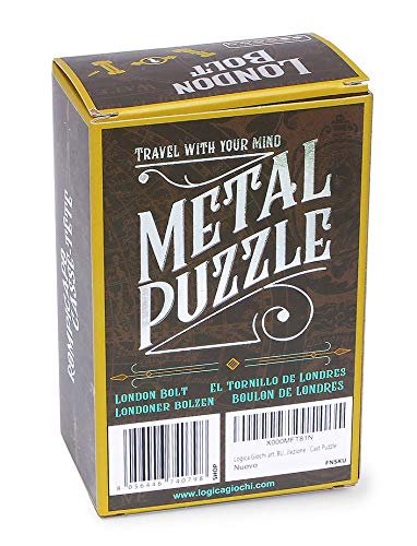 Logica Spiele „Londoner Bolzen“ Metallpuzzle – Schwierigkeit 2/6, 10x3x3 Cm, Reiseserie
