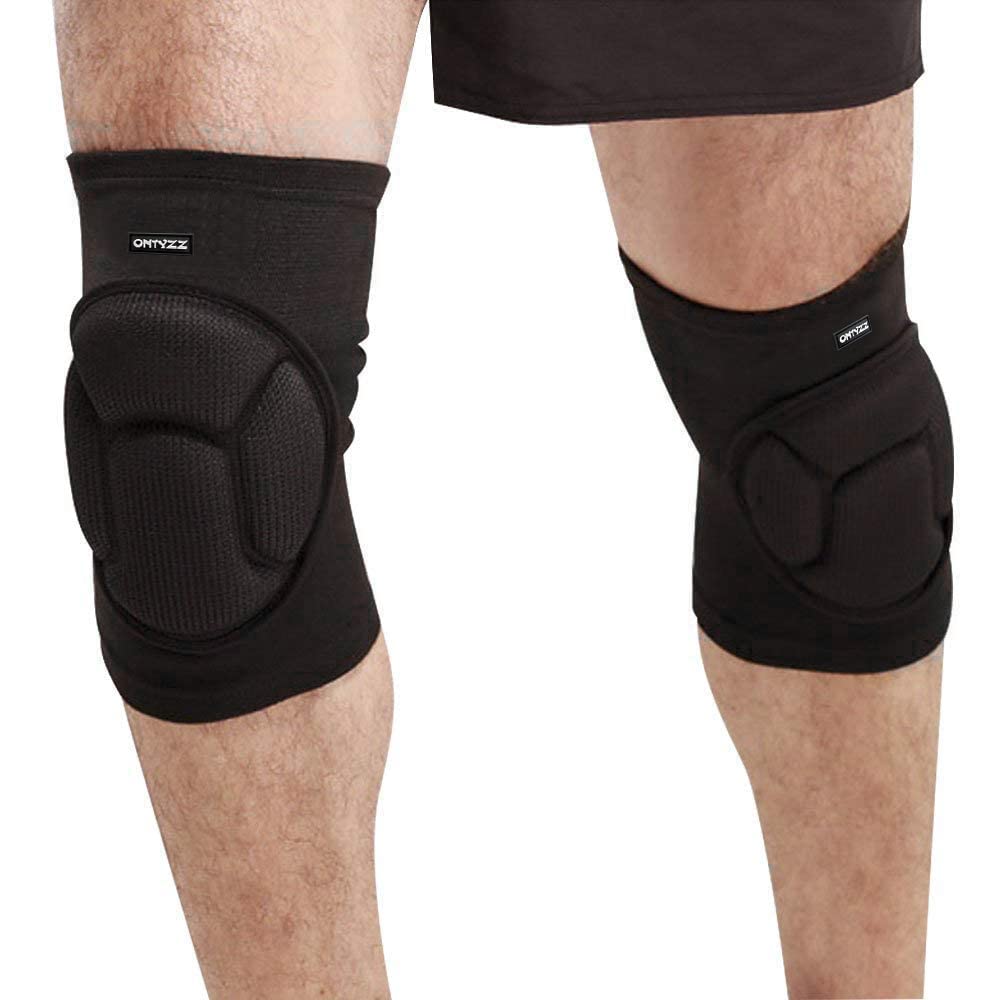 ONTYZZ Genouillère Anti-Collision Épaississement Genouillères Respirantes Haute Élasticité Épaissit Éponge Genouillère (1 Paire) au Volleyball Gardien de But Football a Genou Danse Hip Hop