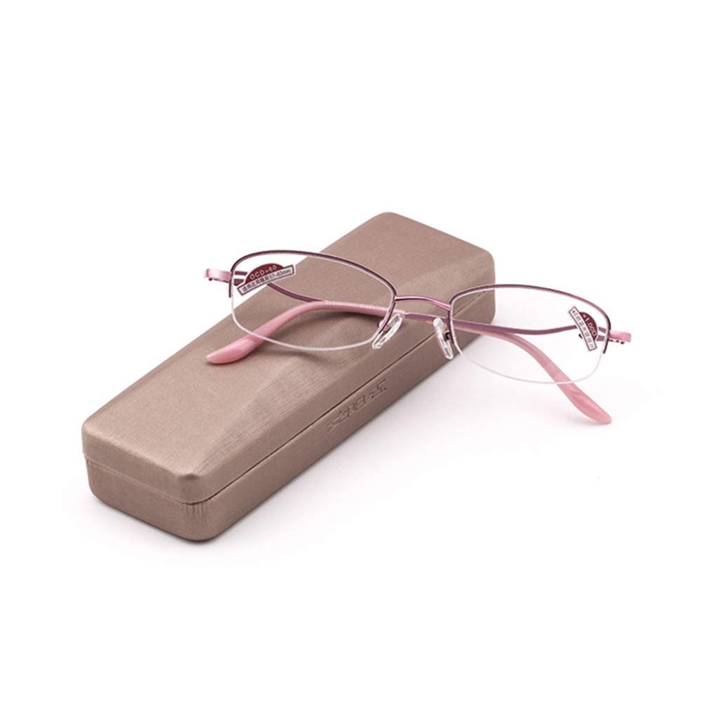 Hochauflösende Anti-Blaulicht-Anti-Ultraviolett-Lesebrillen, versilberte 0,4-Unzen-Rahmen, Brillen mit achtschichtigen beschichteten Gläsern Licht/Rosa / 2.00