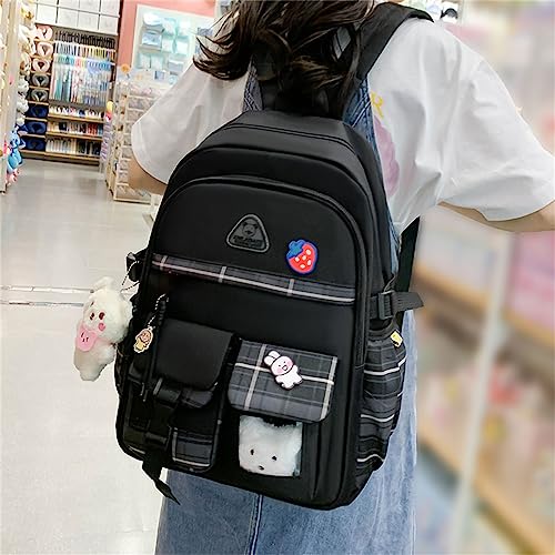 4Pcs Kawaii Backpack Set for Teens Girl Cute School Bag Combo Set Aesthetic Backpack with Pendant Pins Accessories2