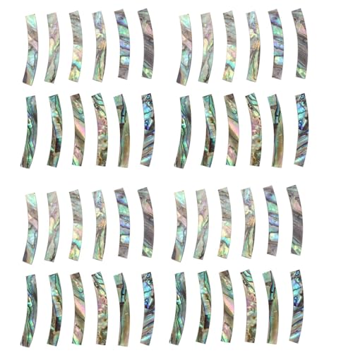 Cwmiibili 48Pcs Guitar Soundhole Rosette Abalone Shell Inlay Curved Strips Guitar Sound Hole Inlay 4mm Width