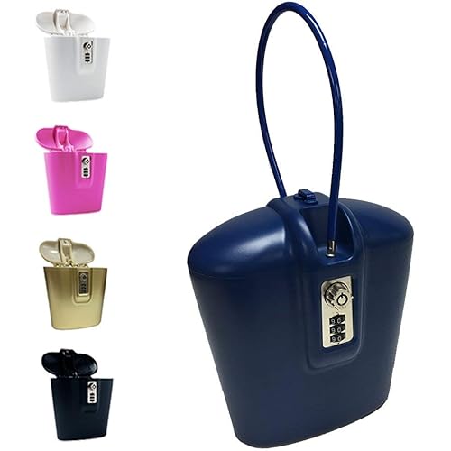 SAFEGO Portable Indoor/Outdoor Lock Box Safe with Key and Combination Access (Blue)