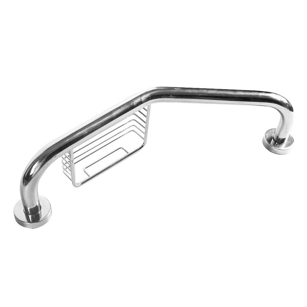 Barras de Apoyo para baño, Barra Antideslizante de Acero Inoxidable, riel para Toallas montado en la Pared con Cesta para jabón, Adecuada para Personas Mayores y niños. Asa de segu