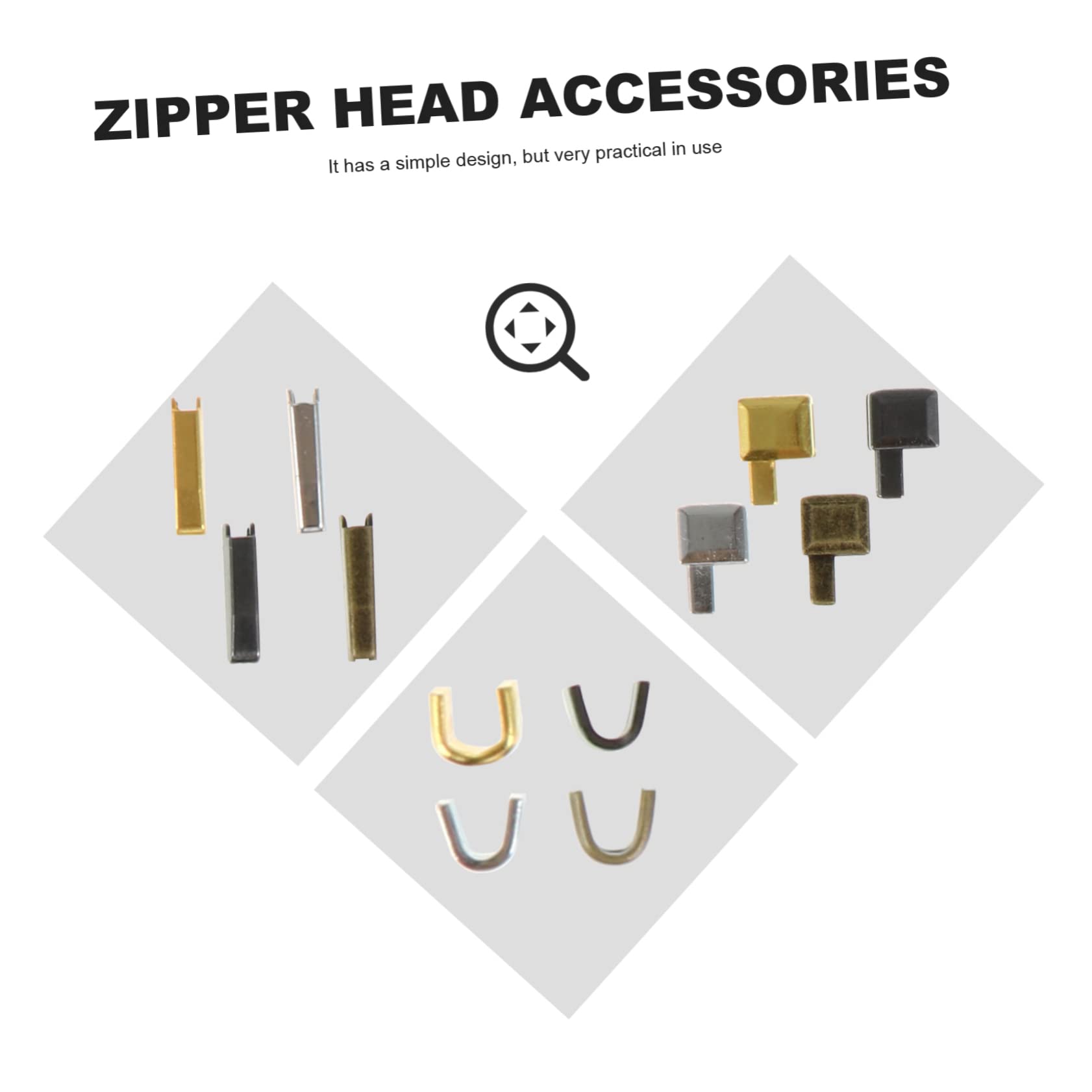 Tofficu 96juegos Kit De Reparación De Cremalleras De Accesorios Para Ropa y Proyectos De Costura Reemplazo Duradero y Práctico De Tiradores De Zipper Para Jeans Chaquetas y Mochilas