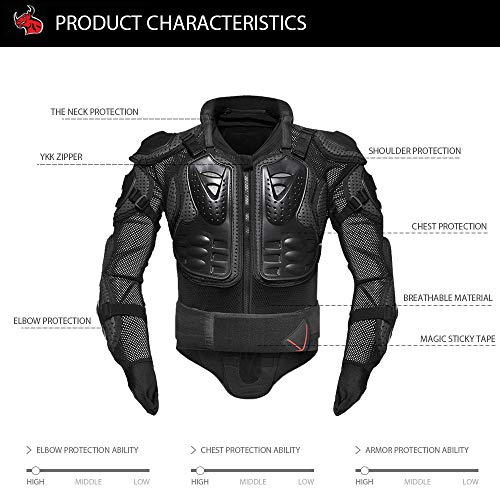 HEROBIKER Motorcycle Armor Full Body Armor Jacket Racing Amour Neck Guard Protective Gear Chest Protection Clothing Black Large - Image 6