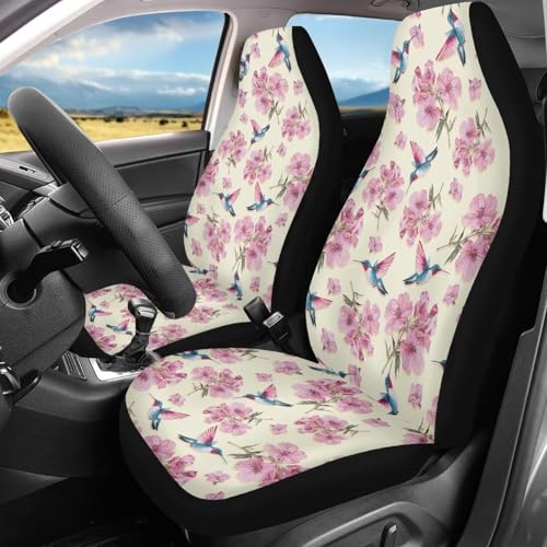 Protecteur de siège de voiture universel et durable motif fleur d'hibiscus colibri
